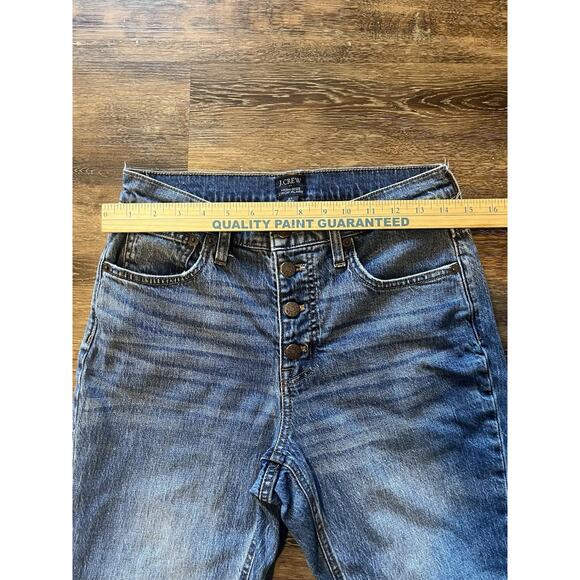 Jcrew Women’s High Rise Crop Flare 27 Denim Jeans Medium Wash - Picture 3 of 6